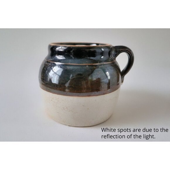 Vintage Bean Crock Pot handle Stoneware  1940's - Picture 3 of 6